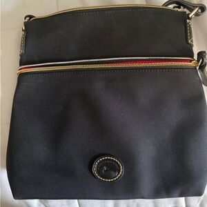 Dooney & Bourke Black Crossbody Bag with Gold Accents
